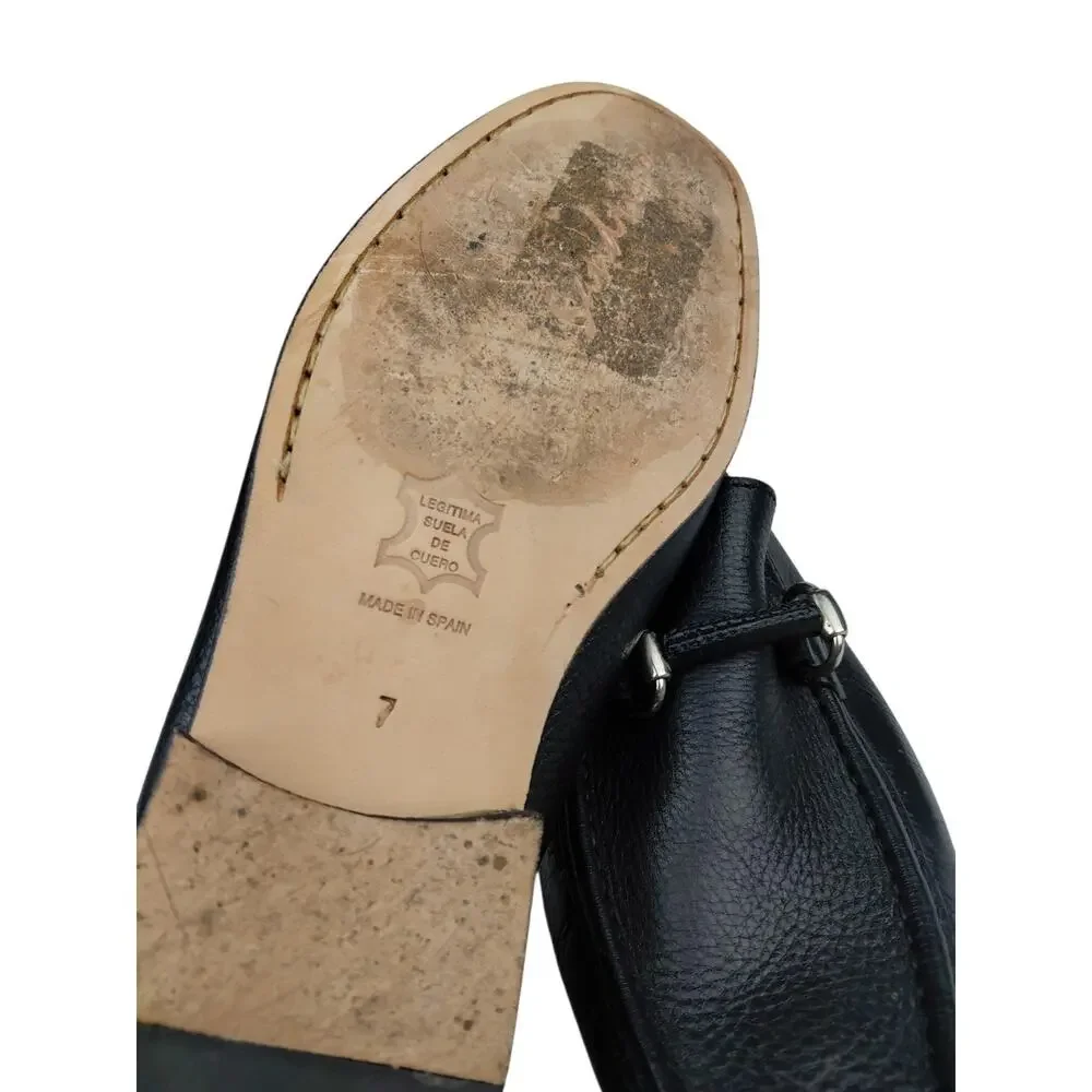Sandrino Enrico Horsebit Loafer Black Pebble Leather Men’s Size 7 US